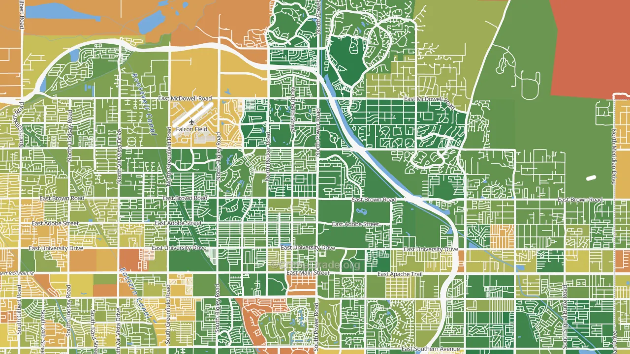 Northeast, Mesa, AZ Map of Murder Rates