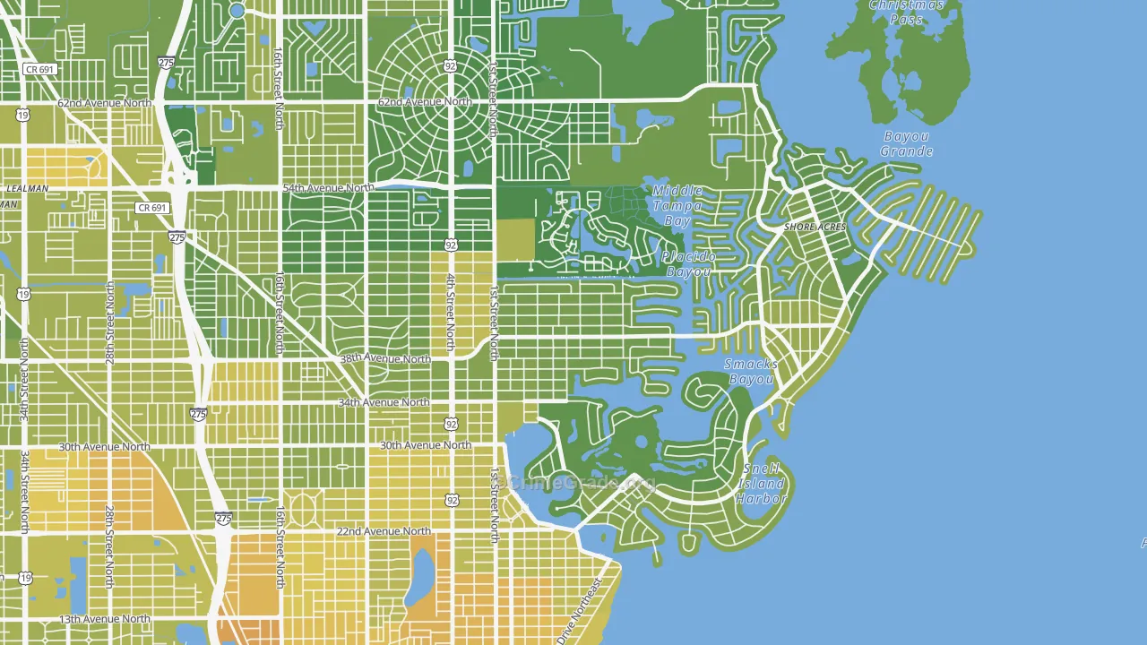Northeast Park, St. Petersburg, FL Map of Murder Rates