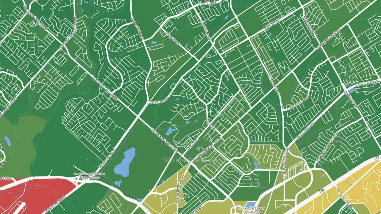 Northern Hills, San Antonio, TX Map of Murder Rates