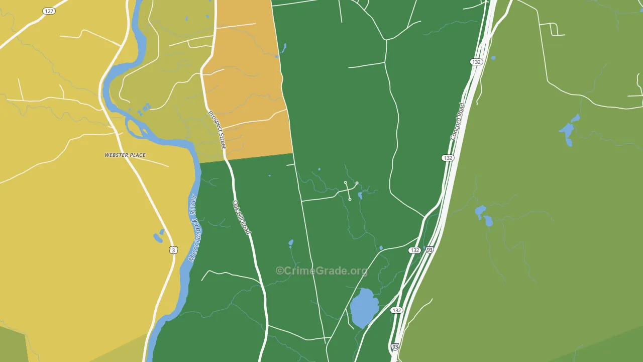 Northfield, NH Map of Murder Rates