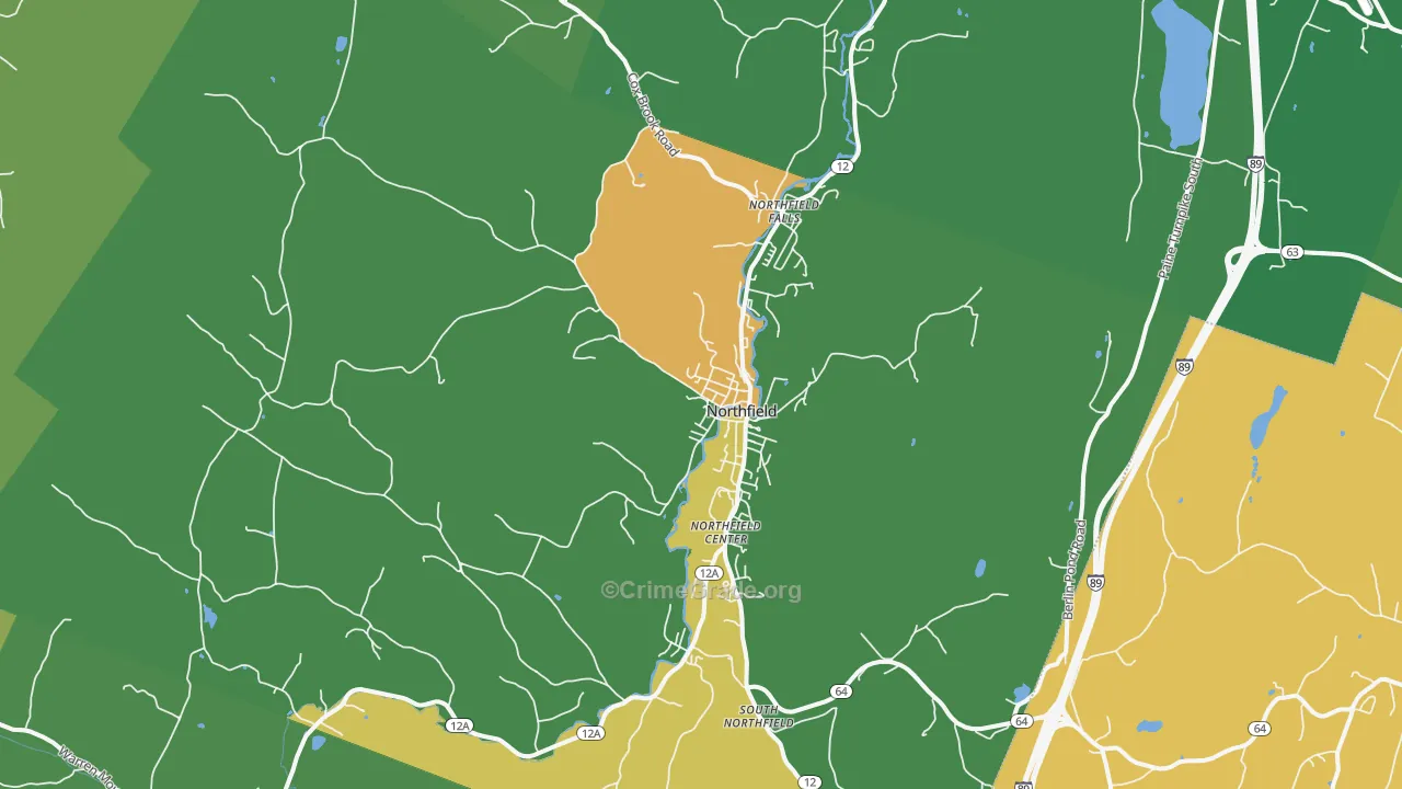 Northfield, VT Map of Murder Rates