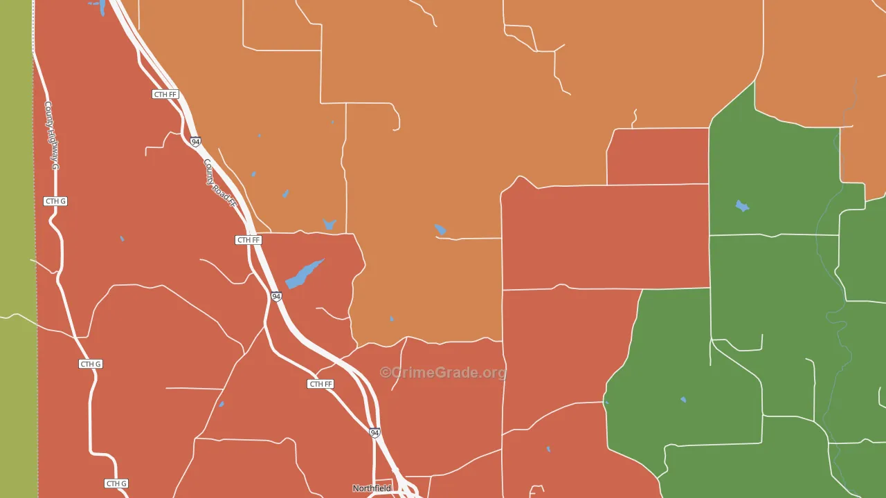 Northfield, WI Map of Murder Rates