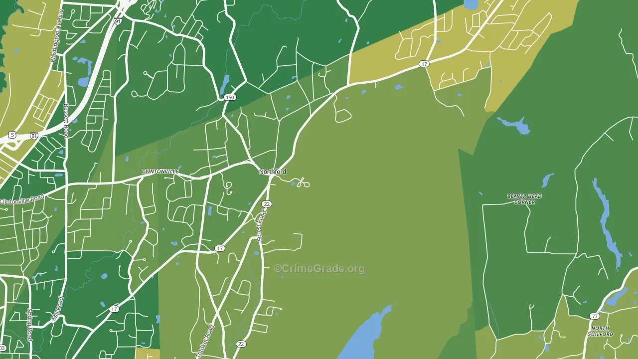 Northford, CT Map of Murder Rates