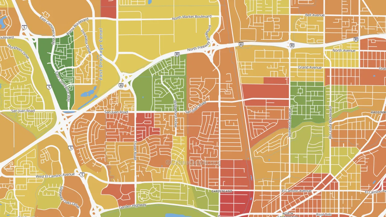 Northgate Sacramento, Sacramento, CA Map of Murder Rates