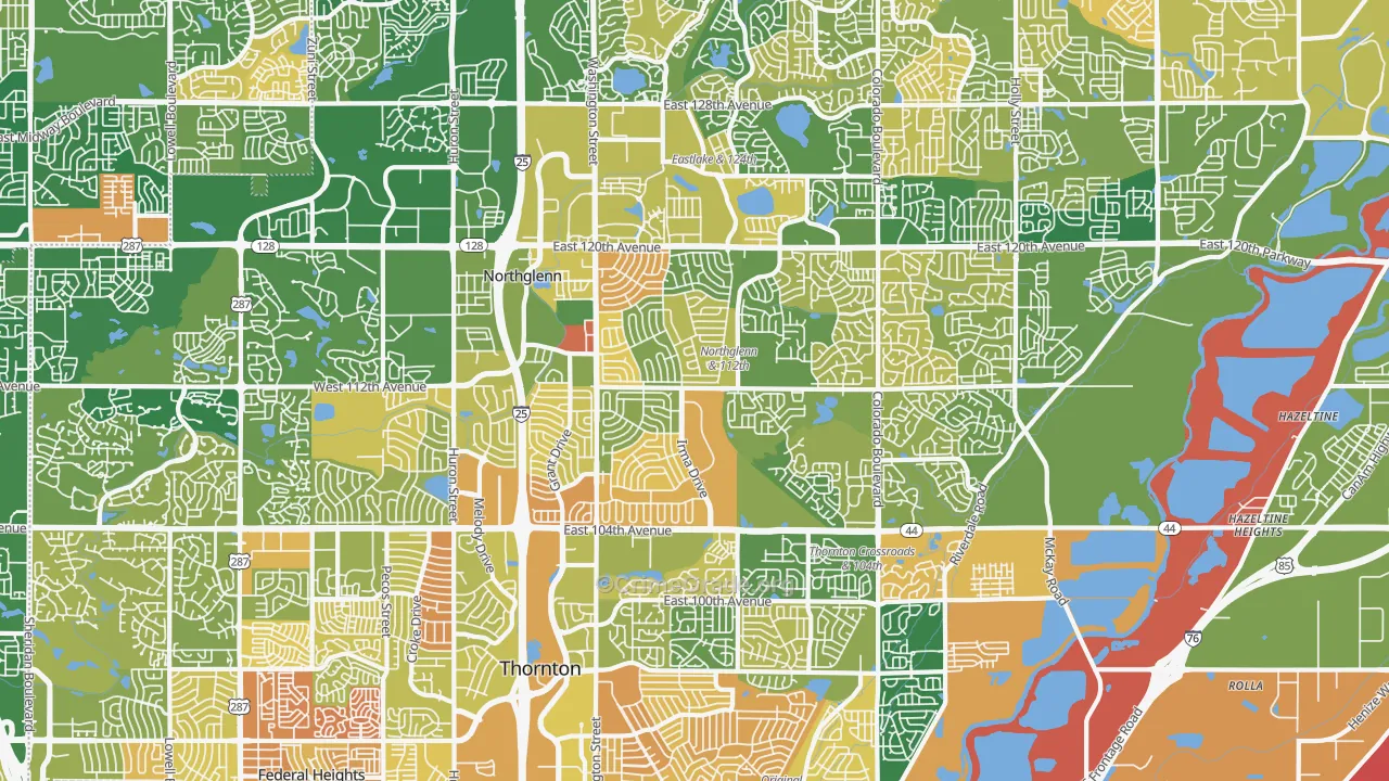 Northglenn, CO Map of Murder Rates