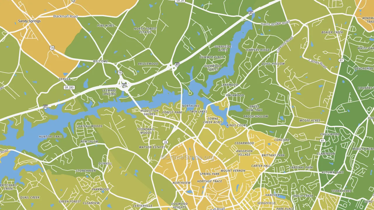 Northlake, SC Map of Murder Rates