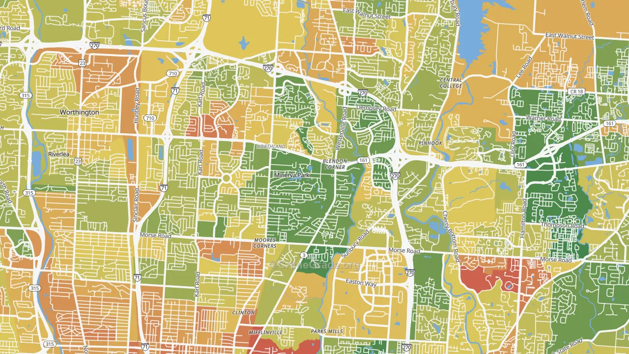 Northland, Columbus, OH Map of Murder Rates