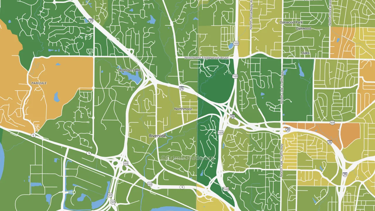 Northmoor, MO Map of Murder Rates