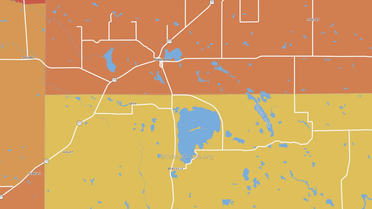 Northome, MN Map of Murder Rates