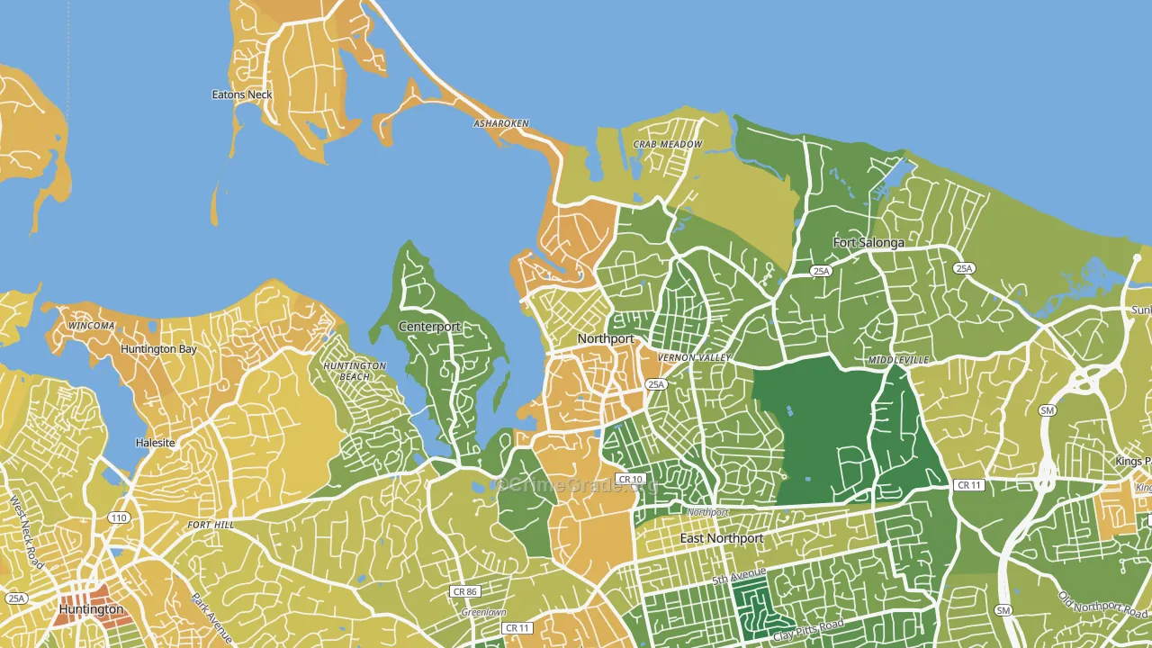 Northport, NY Map of Murder Rates