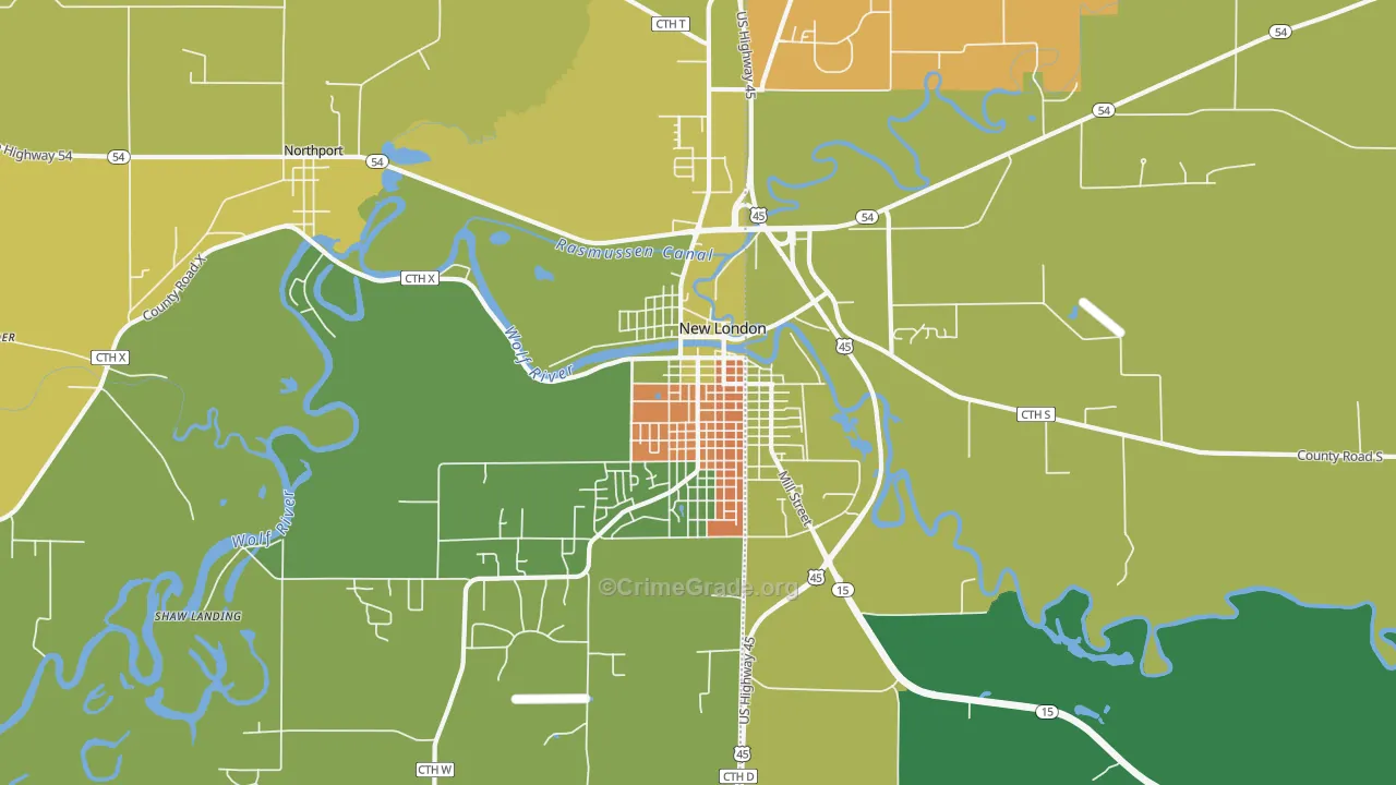 Northport, WI Map of Murder Rates