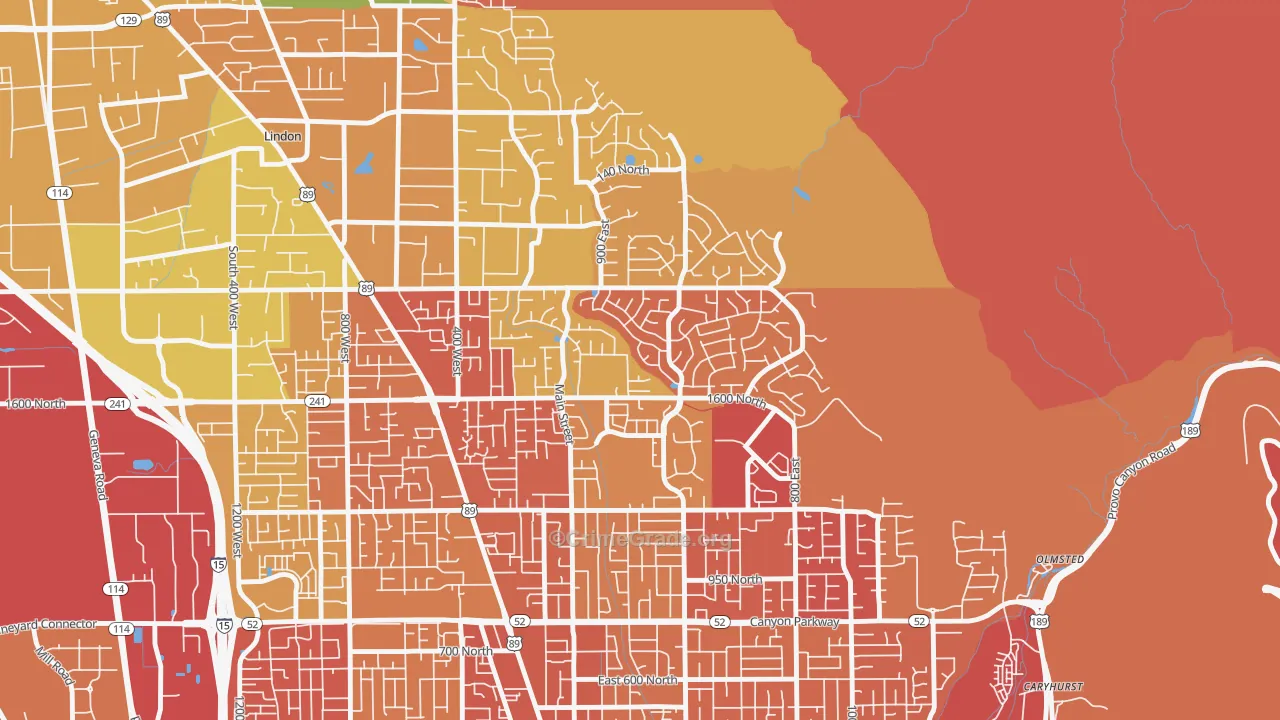 Northridge, Orem, UT Map of Murder Rates