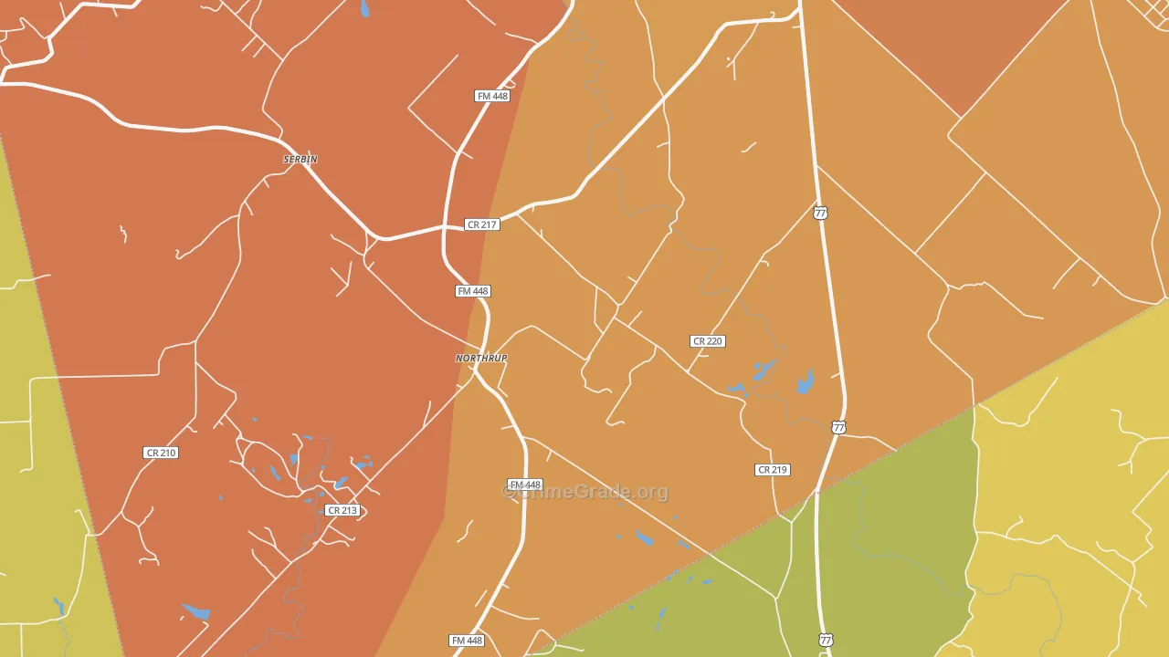 Northrup, TX Map of Murder Rates