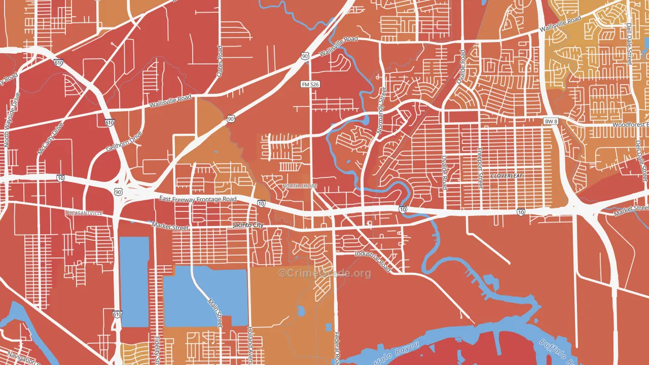 Northshore, Houston, TX Map of Murder Rates