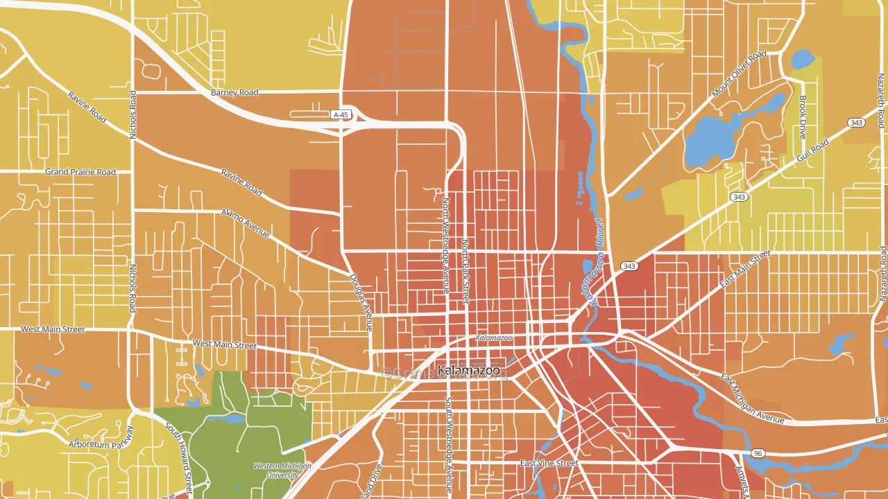 Northside, Kalamazoo, MI Map of Murder Rates