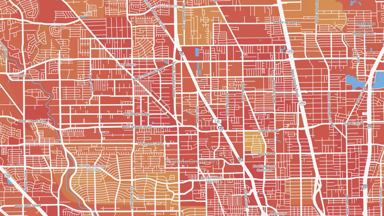Northside Northline, Houston, TX Map of Murder Rates