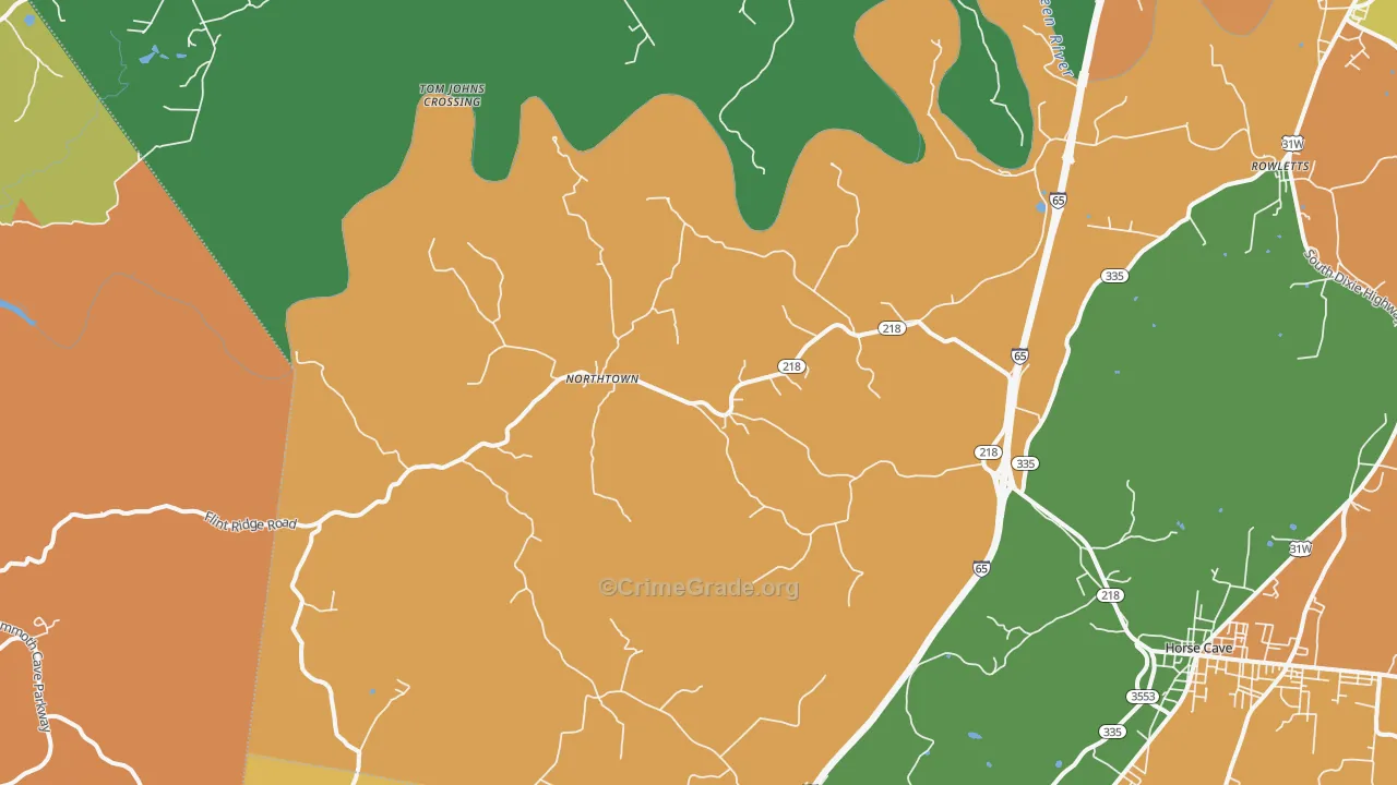 Northtown, KY Map of Murder Rates