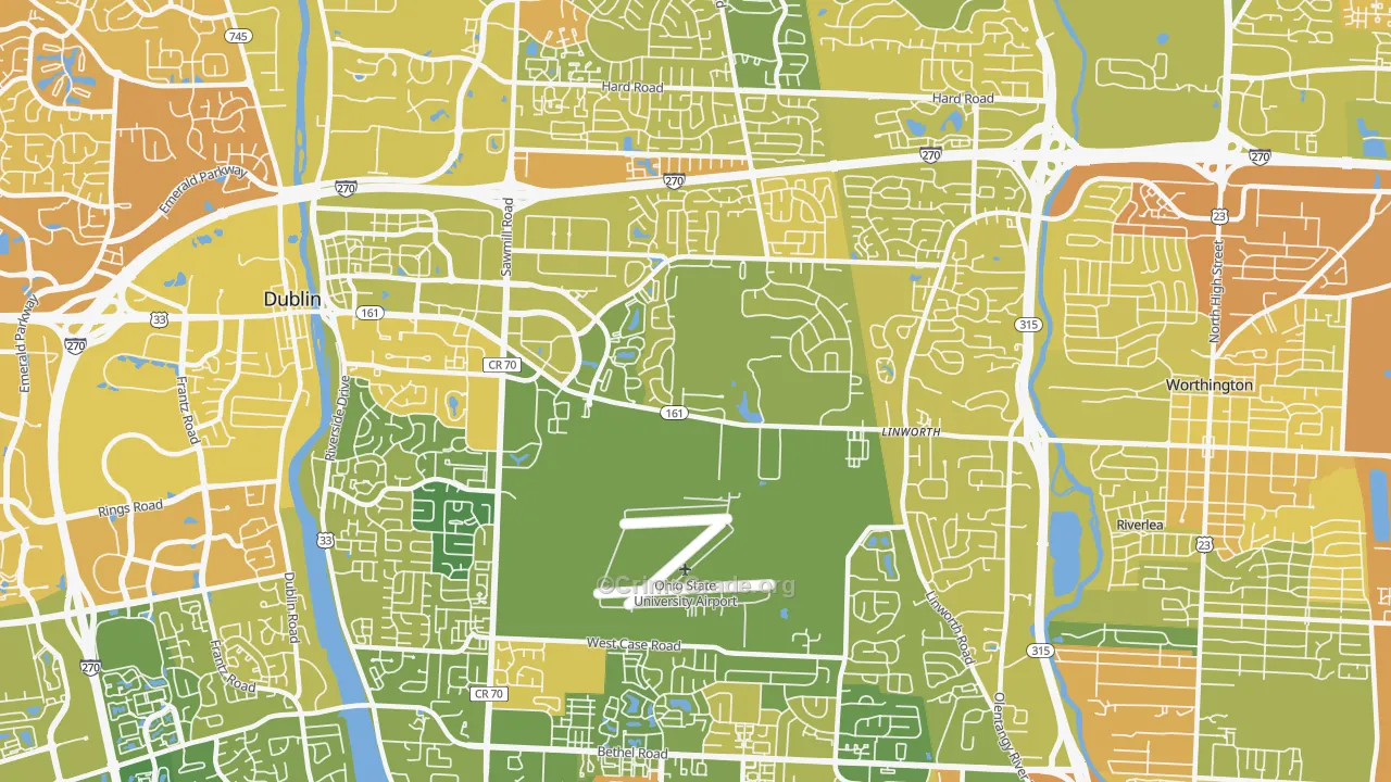 Northwest, Columbus, OH Map of Murder Rates
