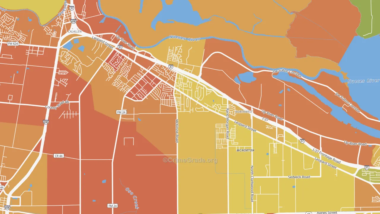 Northwest Corpus Christi, Corpus Christi, TX Map of Murder Rates