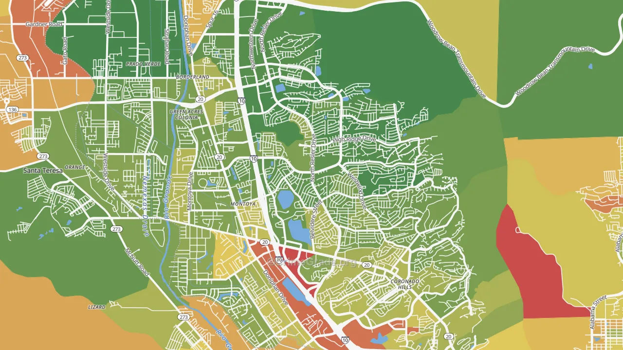 Northwest, El Paso, TX Map of Murder Rates