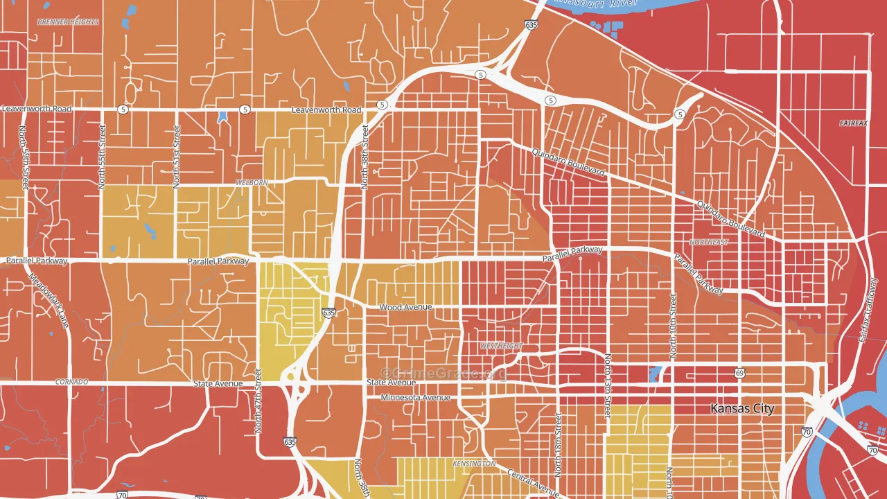 Northwest, Kansas City, KS Map of Murder Rates