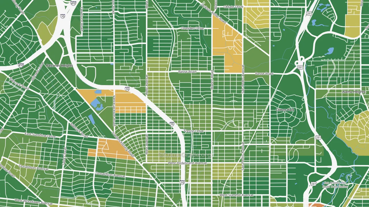 Northwest Los Angeles Heights, San Antonio, TX Map of Murder Rates