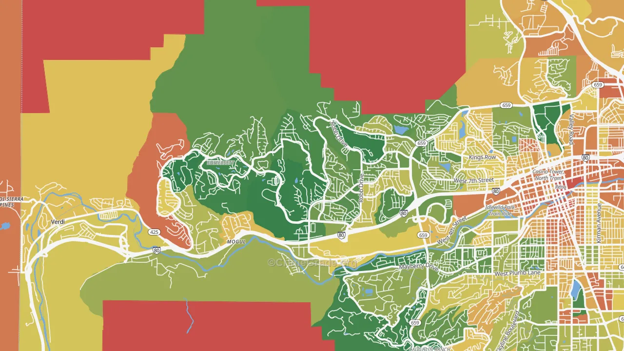 Northwest, Reno, NV Map of Murder Rates