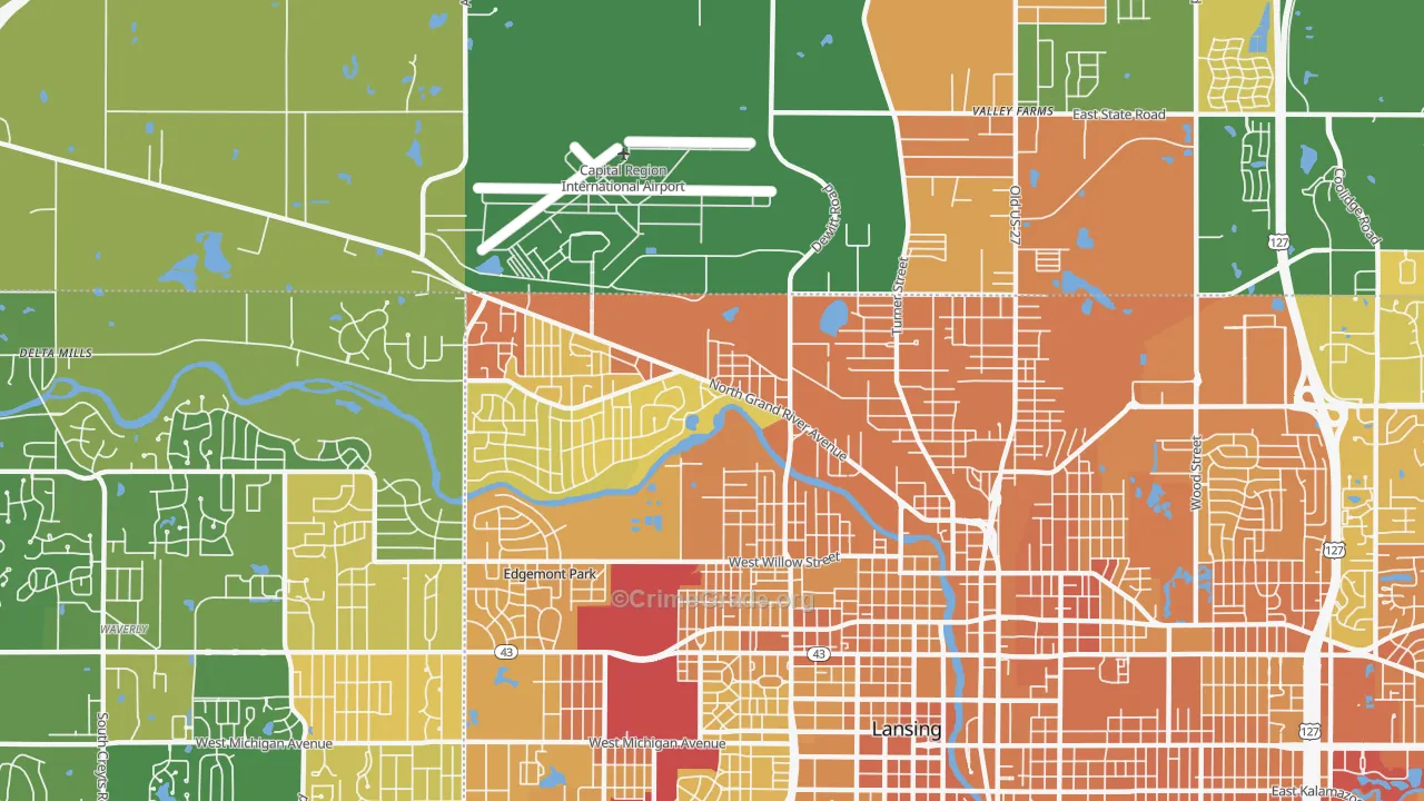 Northwestside, Lansing, MI Map of Murder Rates