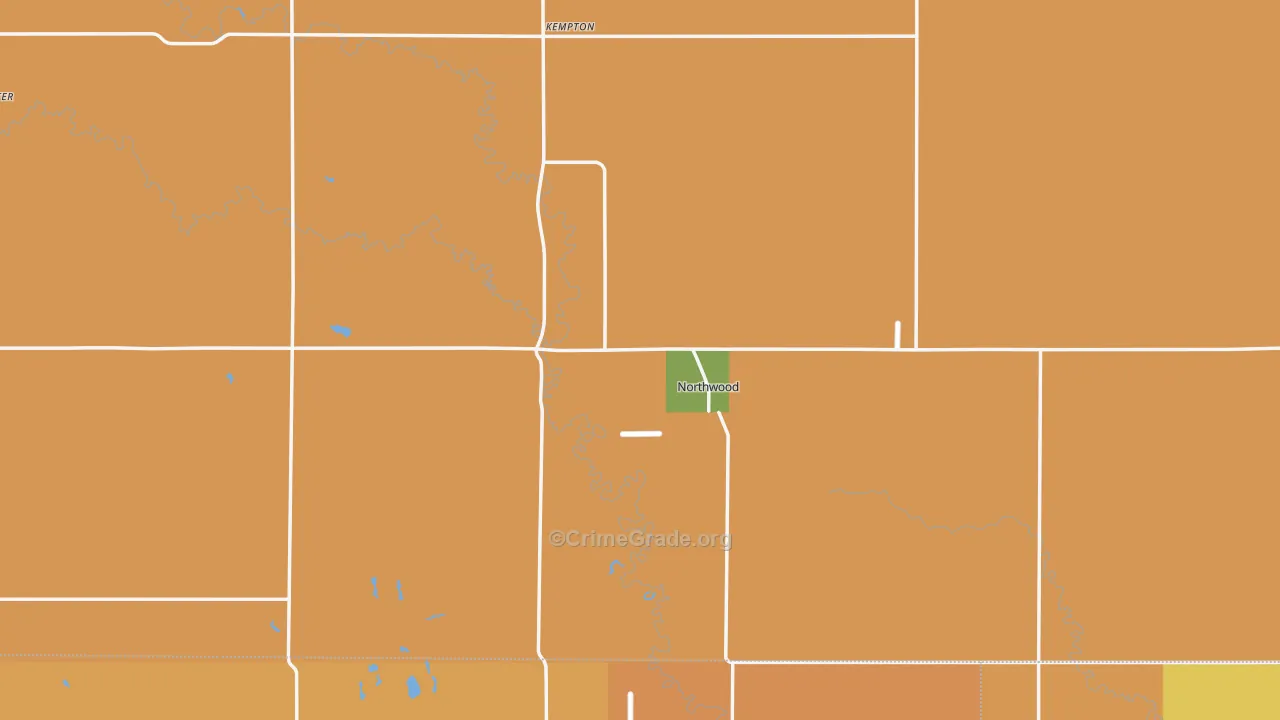 Northwood, ND Map of Murder Rates