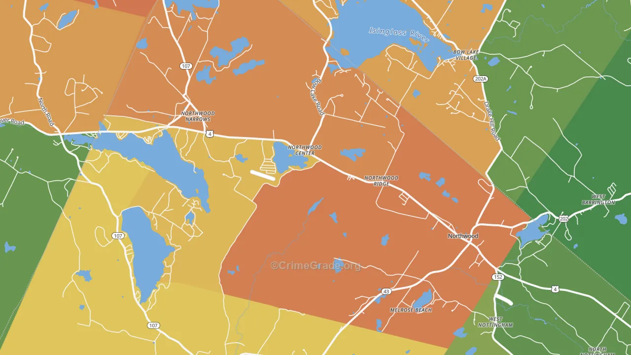 Northwood, NH Map of Murder Rates