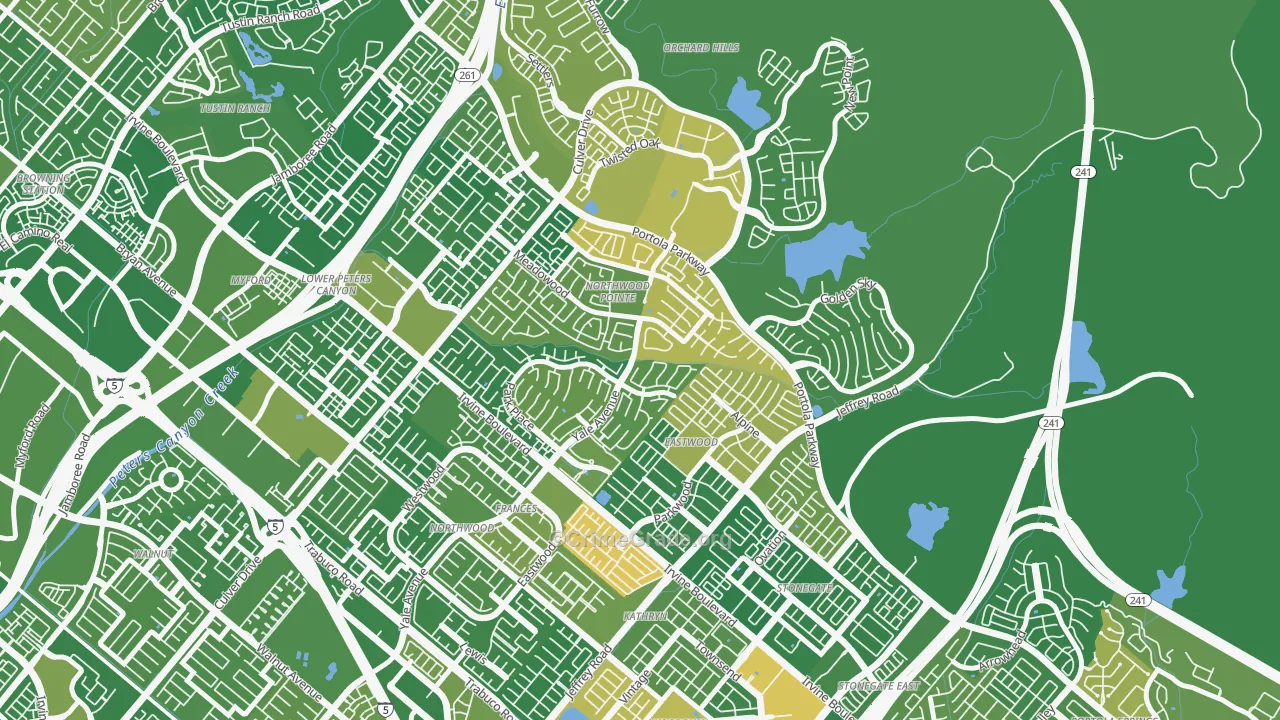 Northwood Point, Irvine, CA Map of Murder Rates