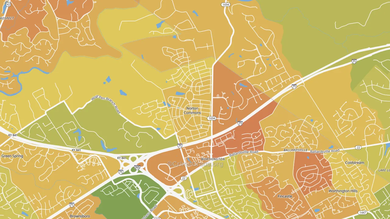 Norton Commons, Prospect, KY Map of Murder Rates
