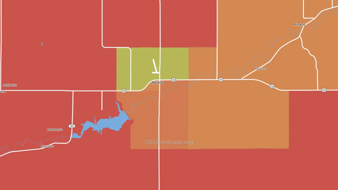 Norton County, KS Map of Murder Rates