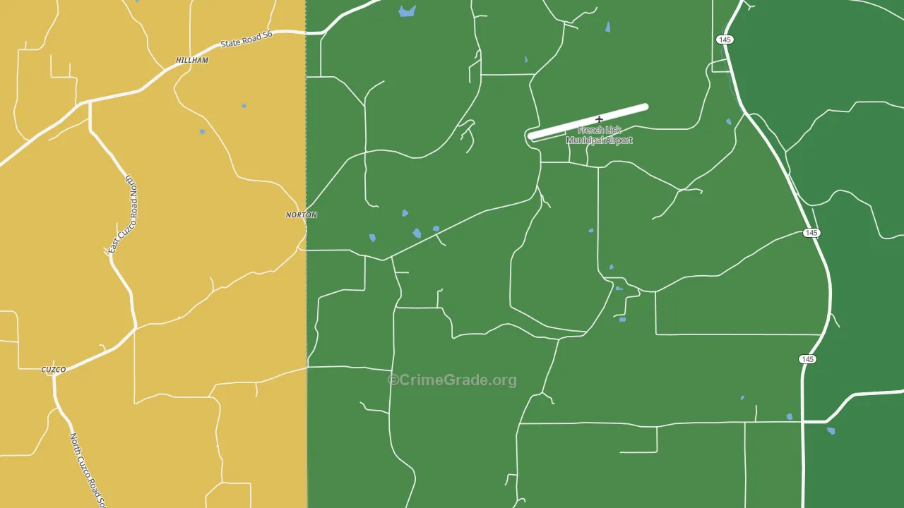 Norton, IN Map of Murder Rates