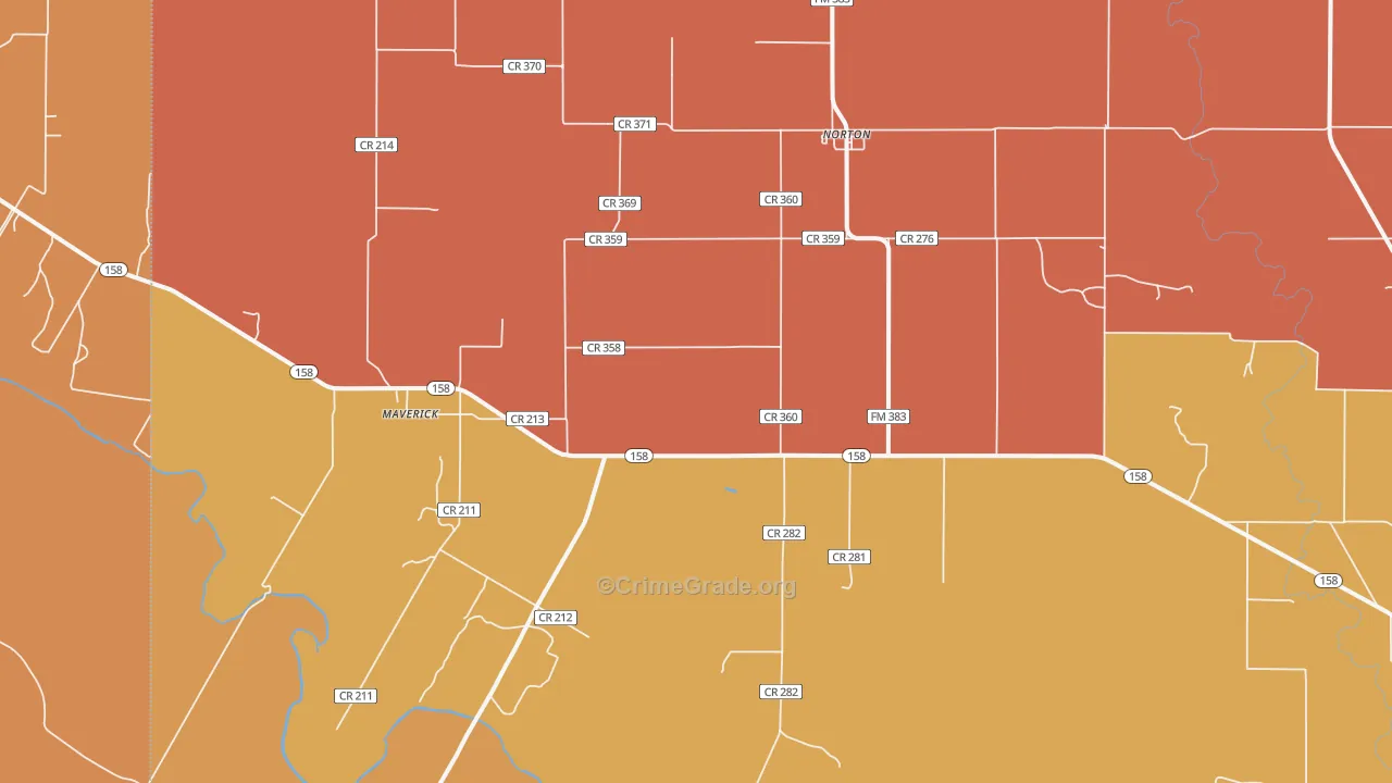 Norton, TX Map of Murder Rates