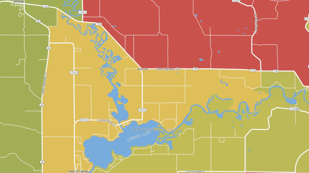 Norton, WI Map of Murder Rates