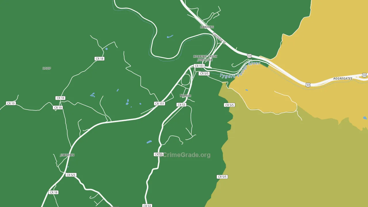 Norton, WV Map of Murder Rates