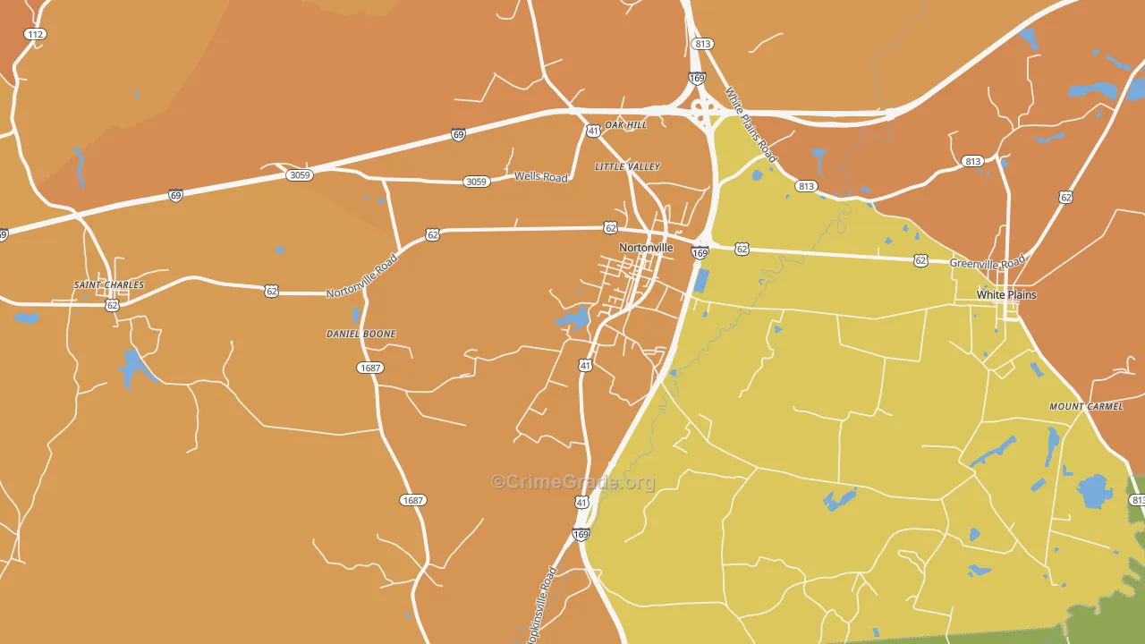 Nortonville, KY Map of Murder Rates