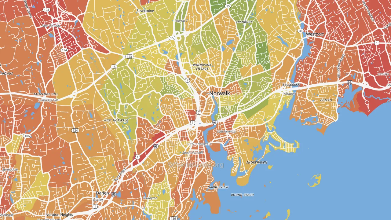 Norwalk, CT Map of Murder Rates