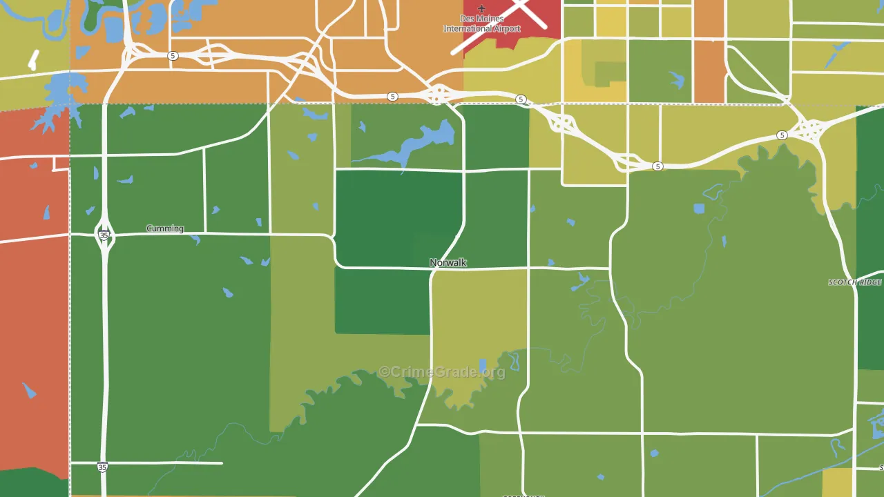 Norwalk, IA Map of Murder Rates