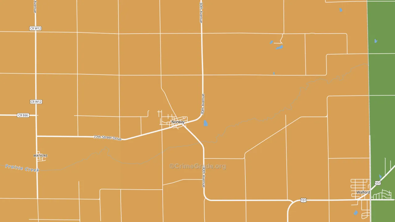 Norway, IA Map of Murder Rates