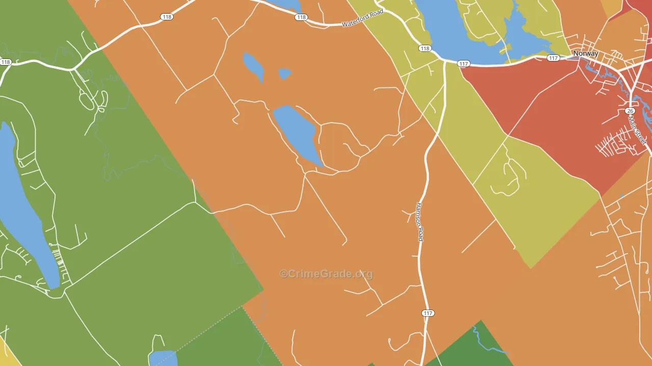 Norway Lake, ME Map of Murder Rates