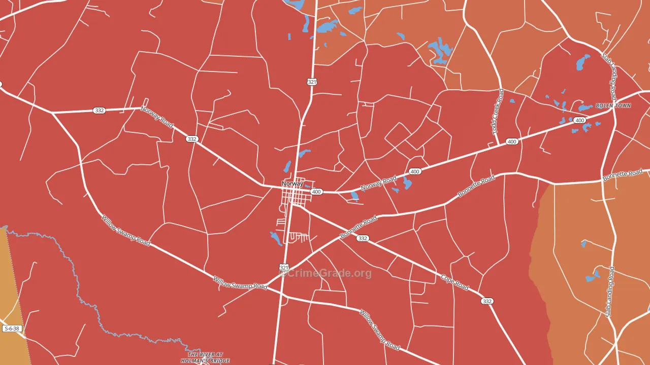 Norway, SC Map of Murder Rates