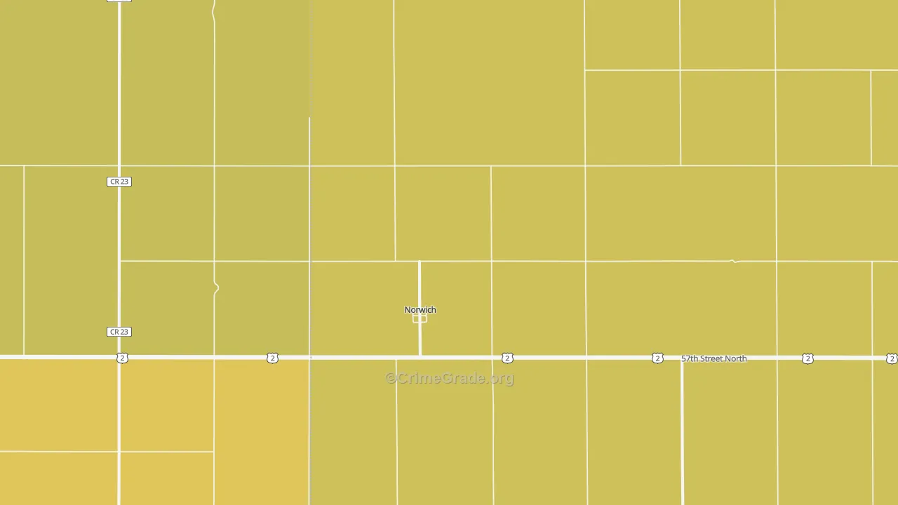 Norwich, ND Map of Murder Rates
