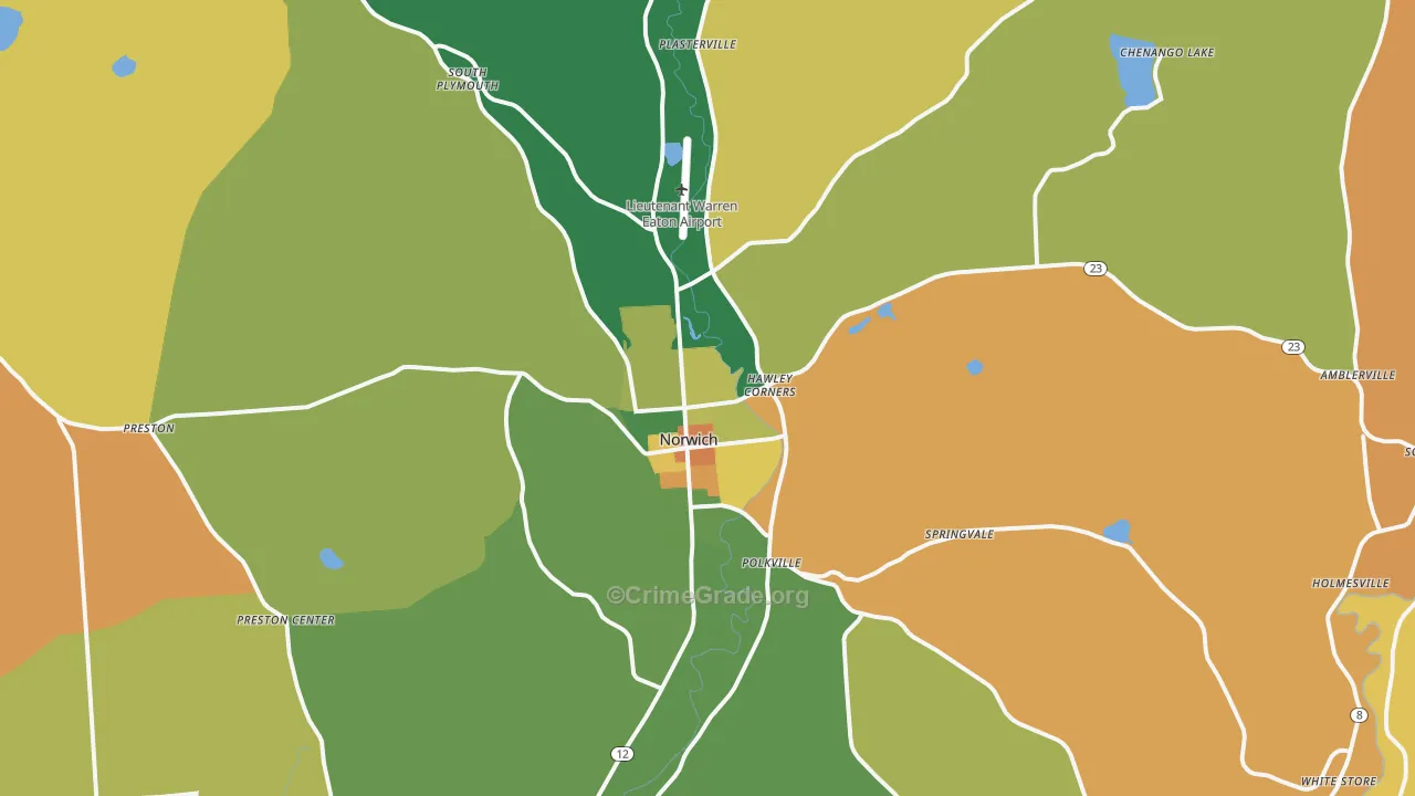 Norwich, NY Map of Murder Rates