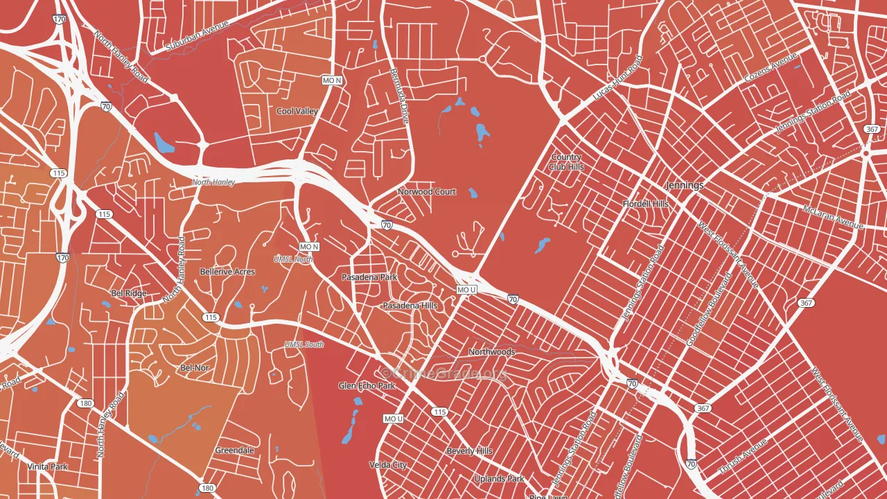Norwood Court, MO Map of Murder Rates
