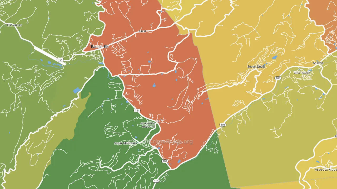 Norwood Hollow, NC Map of Murder Rates