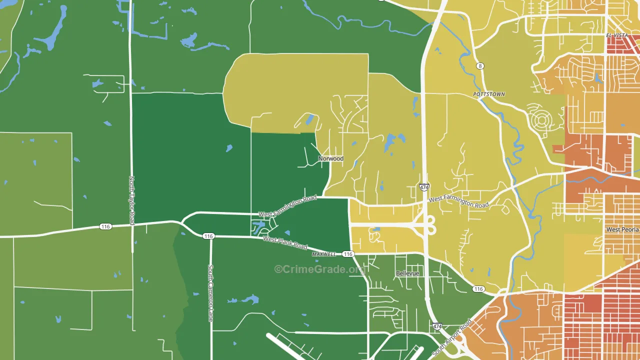 Norwood, IL Map of Murder Rates