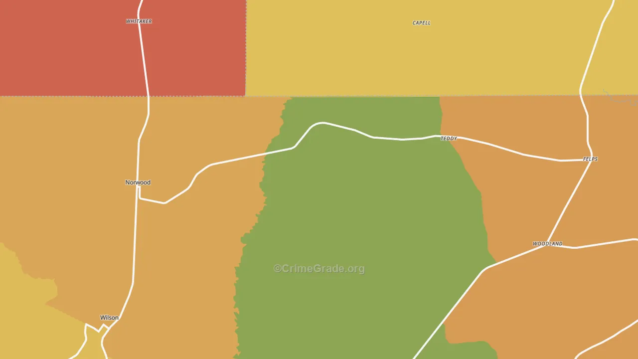 Norwood, LA Map of Murder Rates