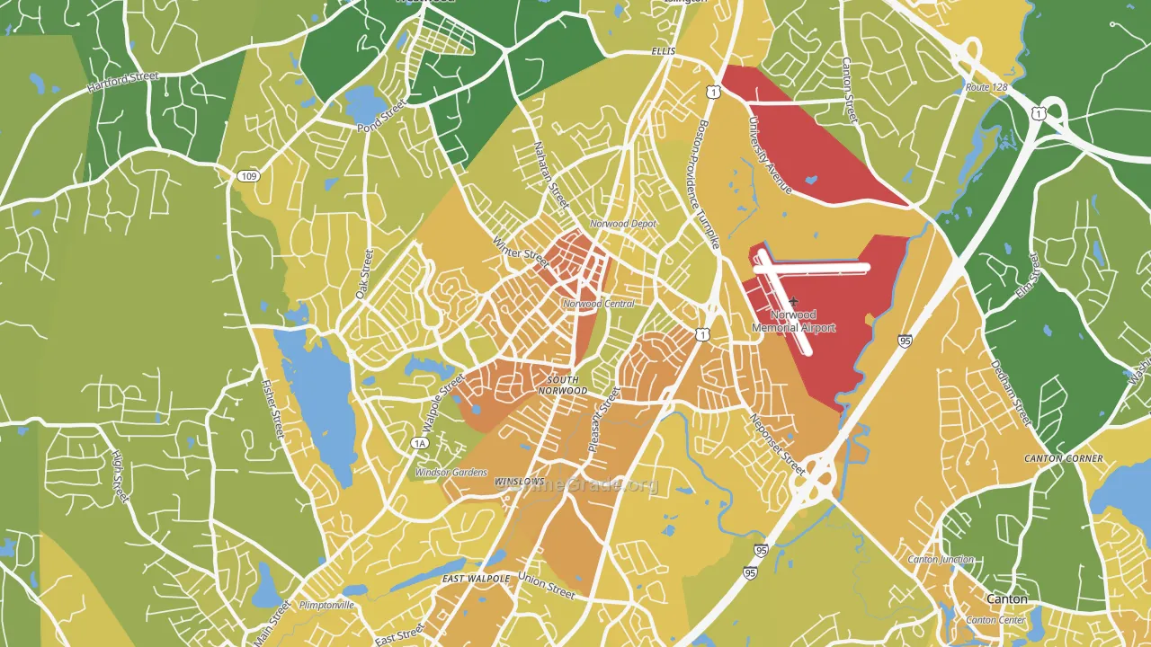 Norwood, MA Map of Murder Rates
